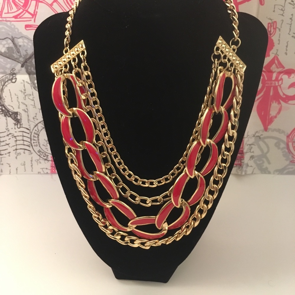 5 for $25 Any occasion ‼️Red and gold Necklace set